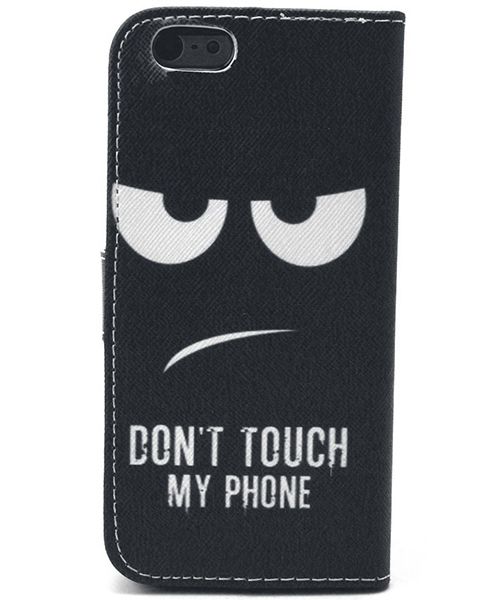 Apple iPhone 6 TPU Portemonnee Bookcase Hoesje Don&#039;t Touch My Phone afbeelding 3
