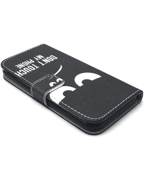 Apple iPhone 6 TPU Portemonnee Bookcase Hoesje Don&#039;t Touch My Phone afbeelding 4