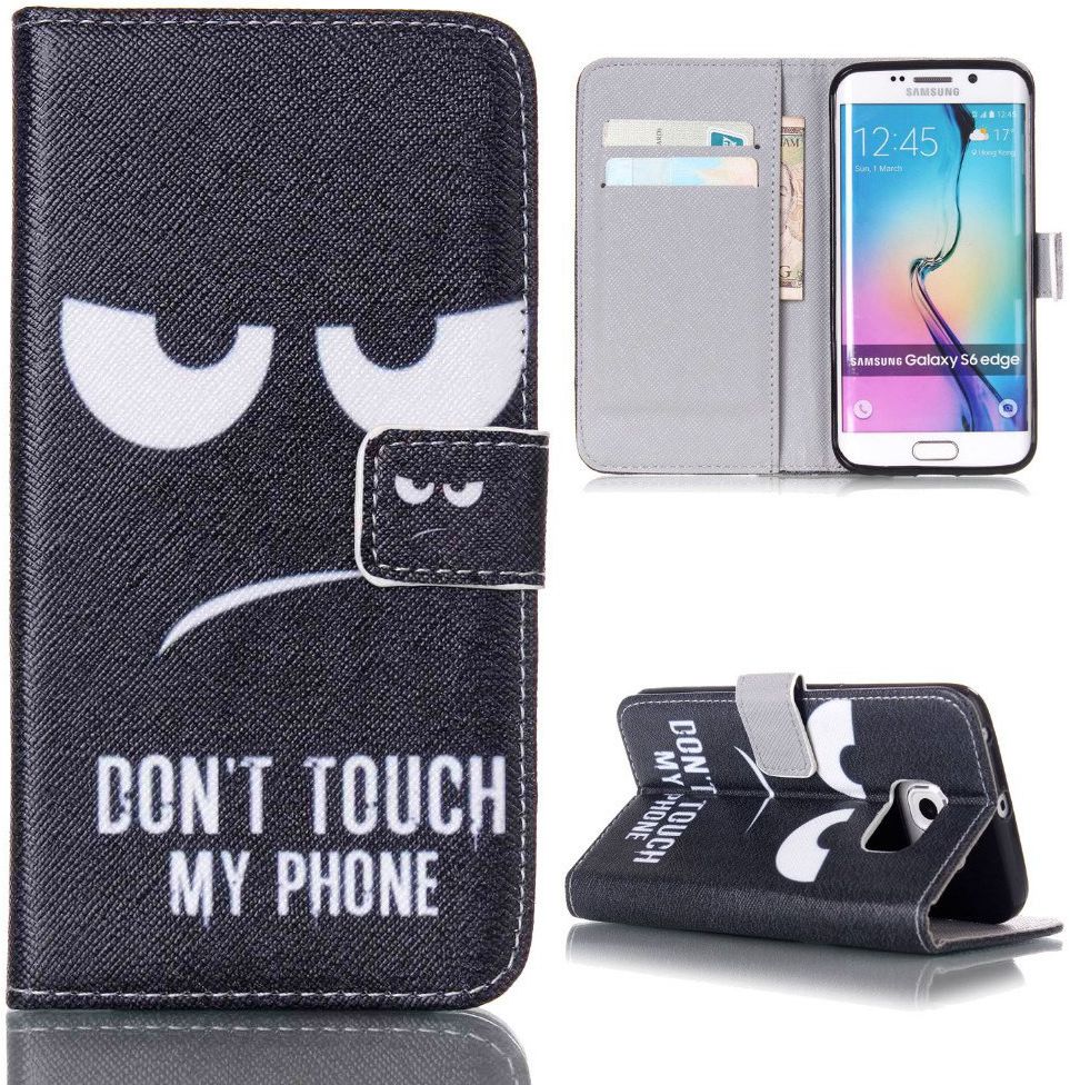 Samsung Galaxy S6 Edge Portemonnee Case Angry Face afbeelding 1