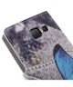 Samsung Galaxy A3 2016 Portemonnee Hoesje Blauw Vlinder Print