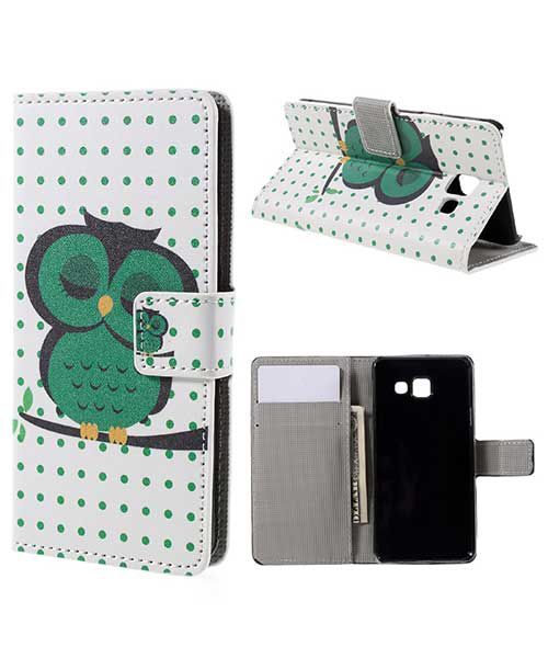 Samsung Galaxy A3 2016 Portemonnee Hoesje Uil Print afbeelding 1