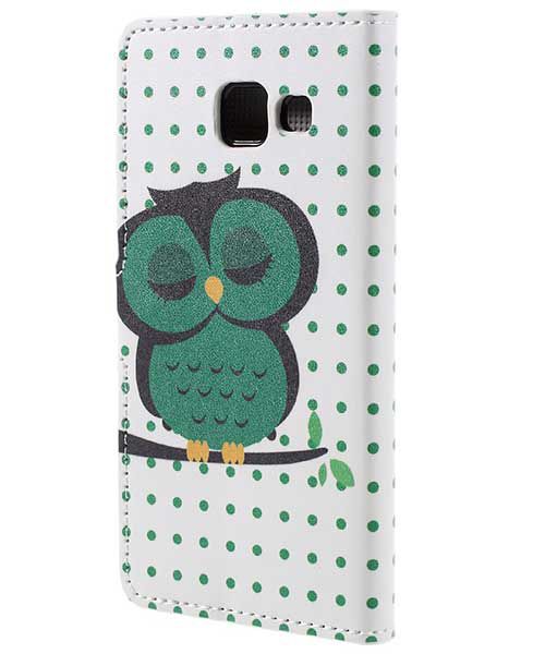 Samsung Galaxy A3 2016 Portemonnee Hoesje Uil Print afbeelding 2