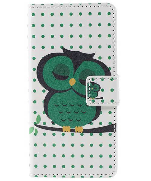 Samsung Galaxy A3 2016 Portemonnee Hoesje Uil Print afbeelding 3