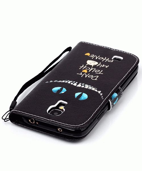 Samsung Galaxy S4 Mini Portemonnee Flip Hoesje Don't Touch My Phone afbeelding 5