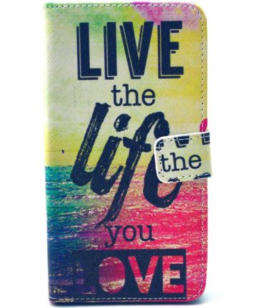 Wiko Rainbow Wallet Stand Case Live The Life You Love Hoesjes