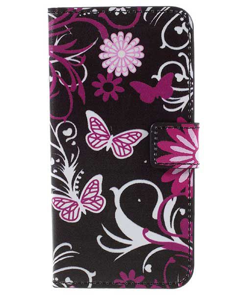 Samsung Galaxy S7 Wallet Hoesje Print Paars Vlinder afbeelding 1