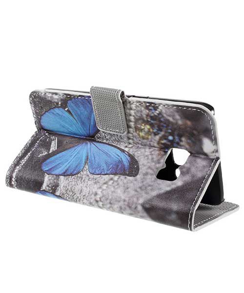 Samsung Galaxy S7 Wallet Hoesje Print Blauw Vlinder afbeelding 5