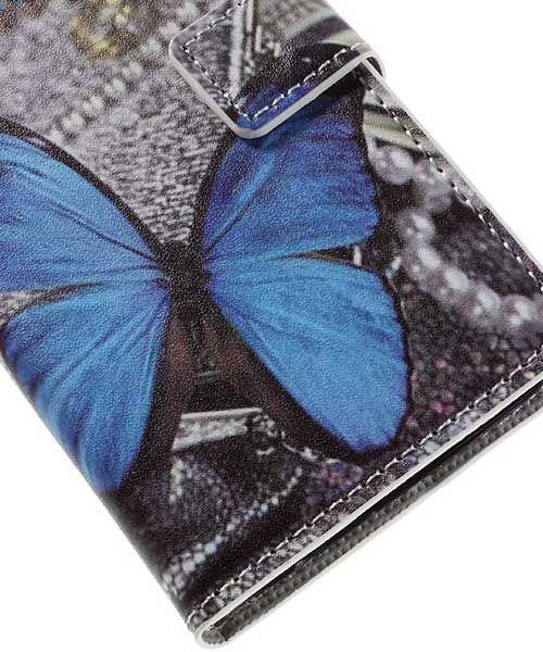 Samsung Galaxy S7 Wallet Hoesje Print Blauw Vlinder afbeelding 6