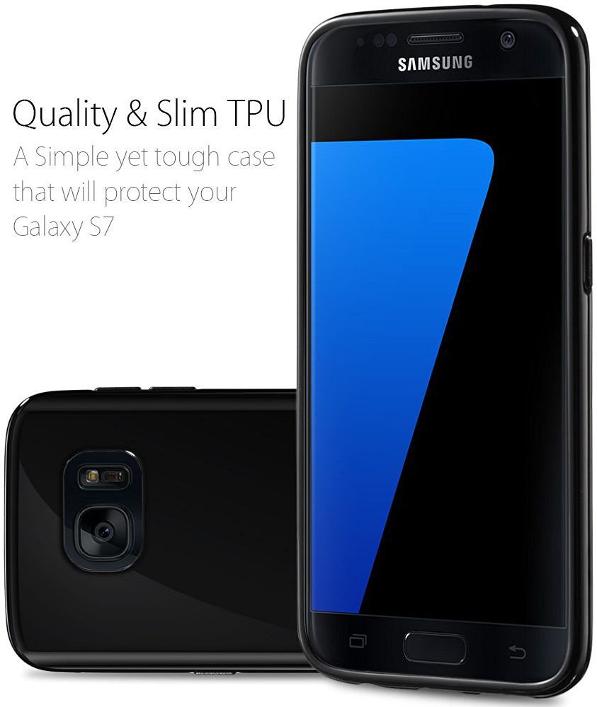 Samsung Galaxy S7 Zacht TPU Hoesje Zwart afbeelding 2