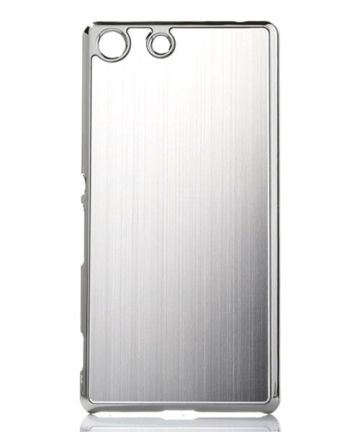 Sony Xperia M5 Brushed Metal Aluminium Plated Hoesje Zilver Hoesjes
