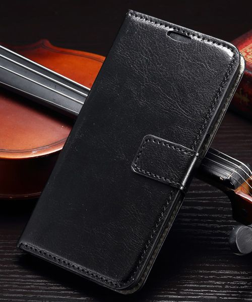 Samsung Galaxy S7 Edge Crazy Horse Flip Hoesje Zwart afbeelding 2