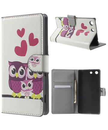 Sony Xperia M5 Portemonnee Stand Hoesje Adorable Owls Hoesjes