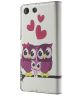 Sony Xperia M5 Portemonnee Stand Hoesje Adorable Owls