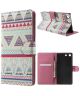 Sony Xperia M5 Portemonnee Stand Hoesje Triangle Pattern