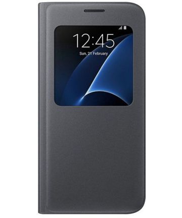 Samsung Galaxy S7 S-View Cover Zwart Origineel Hoesjes