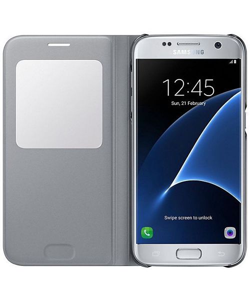 Samsung Galaxy S7 S-View Cover Zilver Origineel afbeelding 2