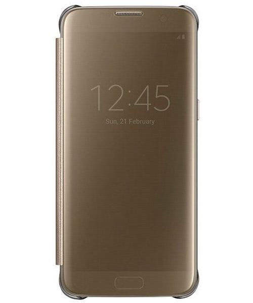 Samsung Galaxy S7 Edge Clear View Flip Case Goud afbeelding 1