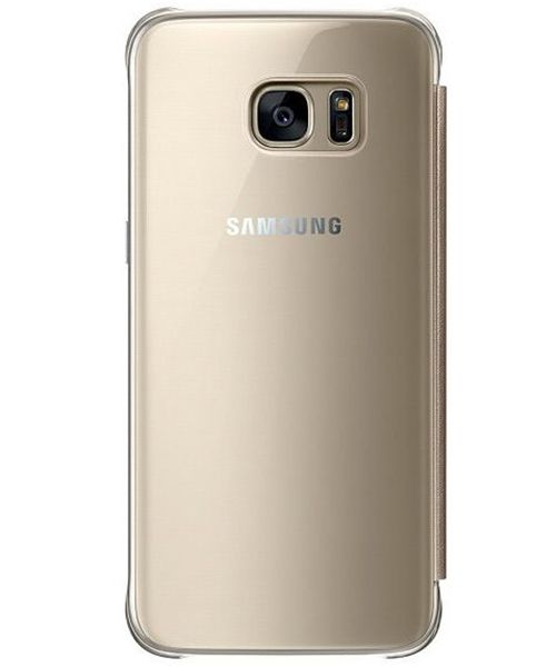 Samsung Galaxy S7 Edge Clear View Flip Case Goud afbeelding 3