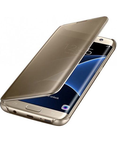 Samsung Galaxy S7 Edge Clear View Flip Case Goud afbeelding 4