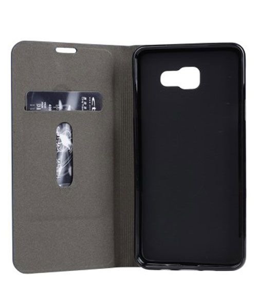 Samsung Galaxy A5 2016 Portemonnee Flip Hoesje Dark Gray afbeelding 2