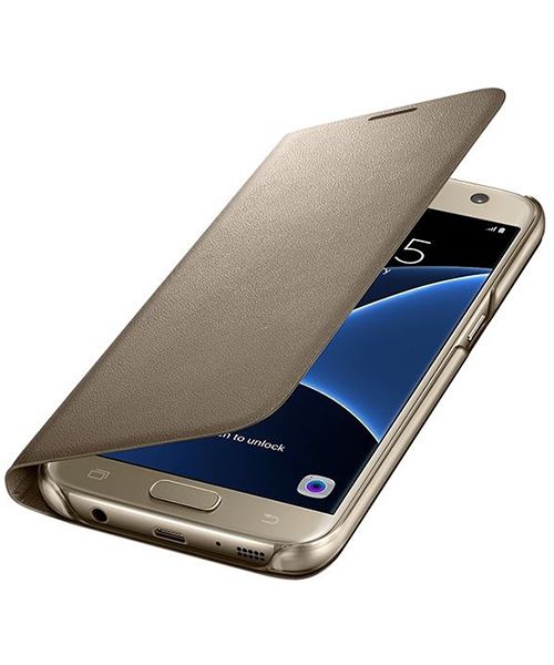 Samsung Galaxy S7 Portemonnee Hoesje Goud Origineel afbeelding 1