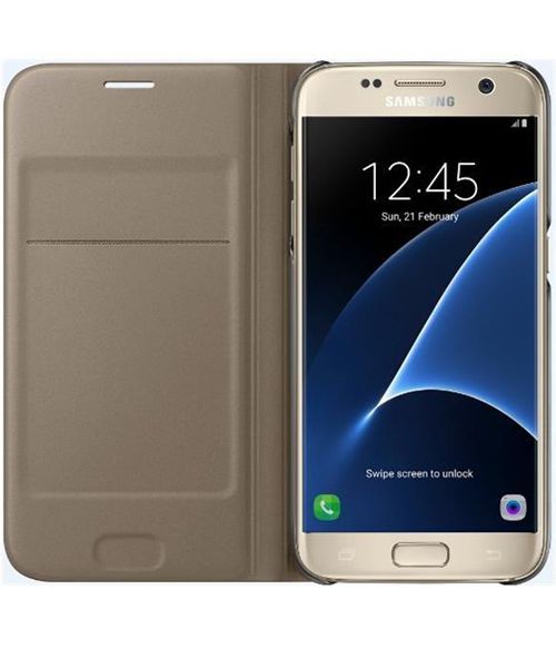 Samsung Galaxy S7 Portemonnee Hoesje Goud Origineel afbeelding 2