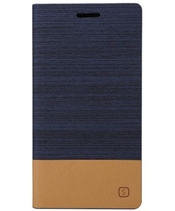 Sony Xperia C4 Linen Wallet Case Blue Hoesjes