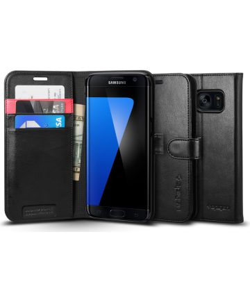 Spigen Wallet S Flip Hoesje Samsung Galaxy S7 Edge Black Hoesjes