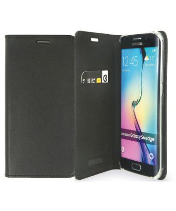 Valenta Style Samsung Galaxy S6 Edge Hoesje Leer Bookcase Zwart Hoesjes