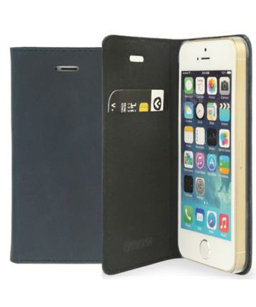 Valenta Classic Style iPhone 5 Hoesje Leer Bookcase Blauw Hoesjes