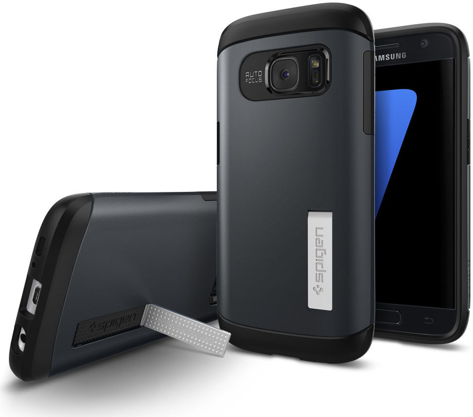Spigen Slim Armor Case Samsung Galaxy S7 Metal Slate afbeelding 2
