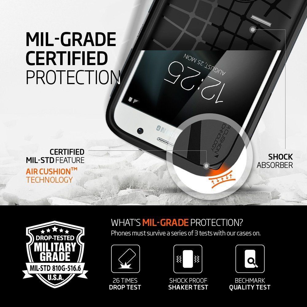 Spigen Slim Armor Case Samsung Galaxy S7 Metal Slate afbeelding 4