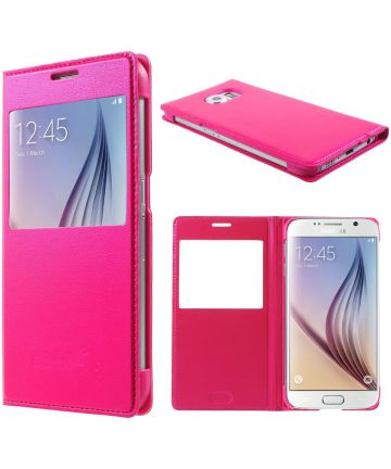 Samsung Galaxy S6 Window View Hoesje Roze Hoesjes