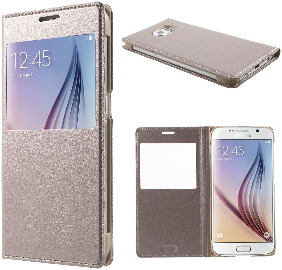 Samsung Galaxy S6 Window View Hoesje Goud afbeelding 1