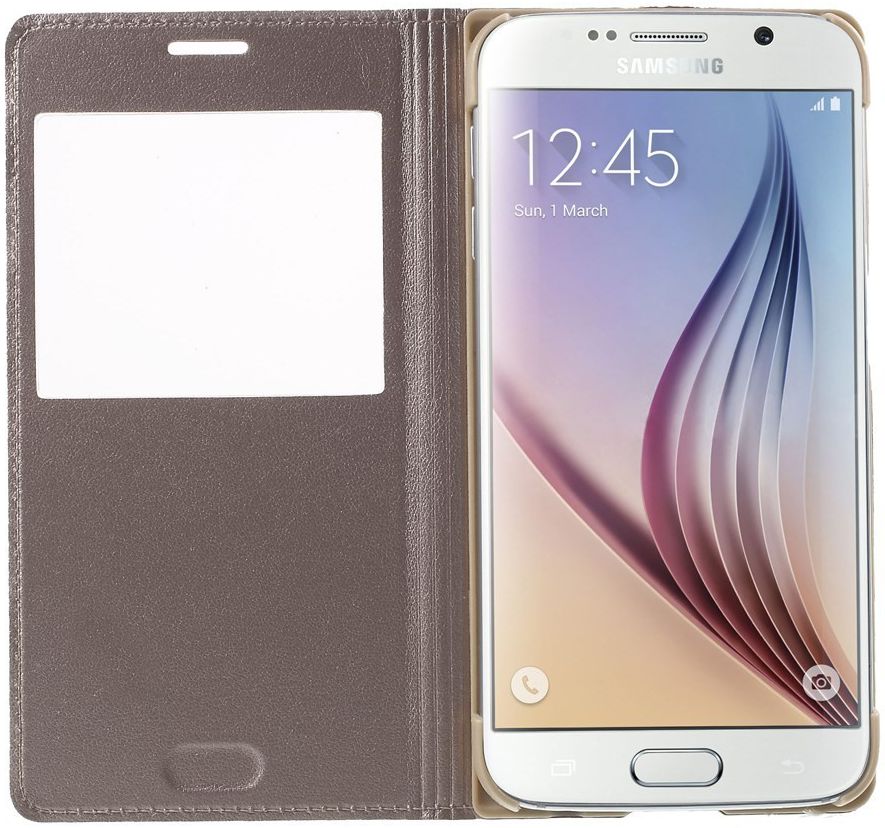 Samsung Galaxy S6 Window View Hoesje Goud afbeelding 2