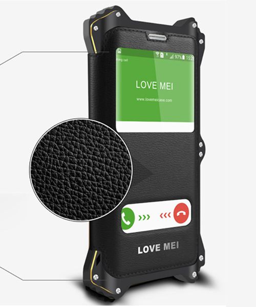 Love Mei MK2 Hybride Metal Hoesje Samsung Galaxy S6 Edge Plus Zwart afbeelding 2