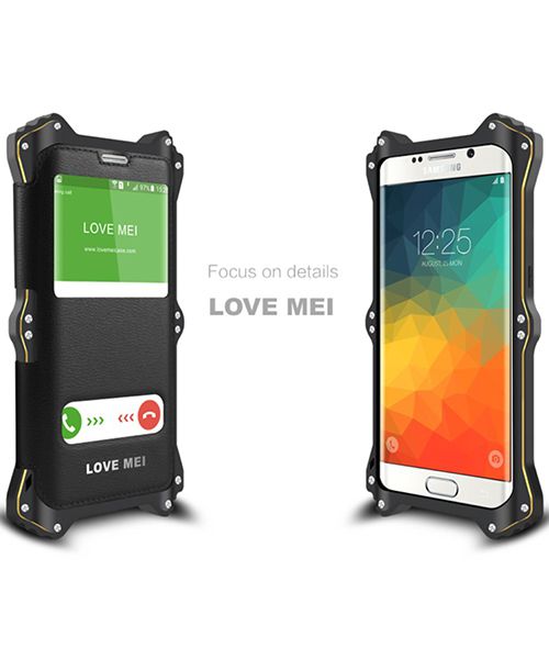 Love Mei MK2 Hybride Metal Hoesje Samsung Galaxy S6 Edge Plus Zwart afbeelding 3