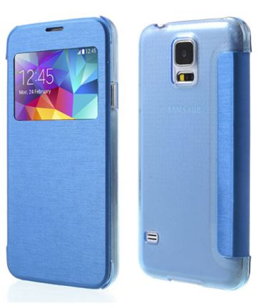 Samsung Galaxy S5 Window View Hoesje Blauw Hoesjes
