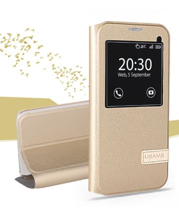 USAMS Muge Samsung Galaxy S7 Stand Bookcase Hoesje Goud Hoesjes