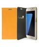 Valenta Style Samsung Galaxy S7 Edge Hoesje Leer Bookcase Geel