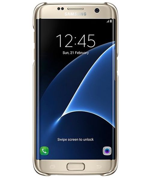 Samsung Galaxy S7 Edge Clear Cover Goud Origineel afbeelding 3