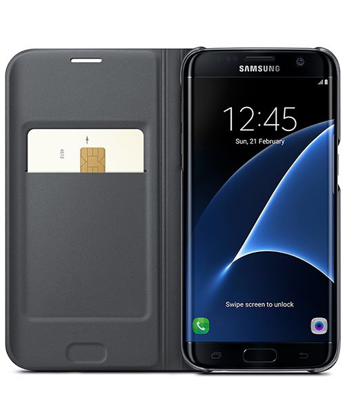 Samsung Galaxy S7 Edge Portemonnee Hoesje Zwart Origineel afbeelding 2