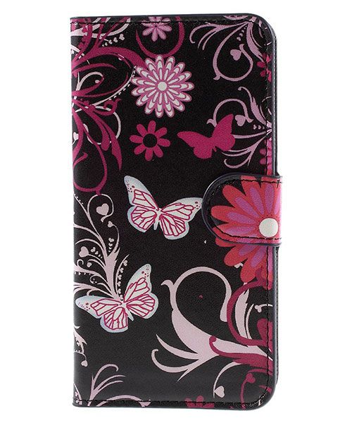Samsung Galaxy J3 (2016) Portemonnee Hoesje Butterfly Flowers afbeelding 3