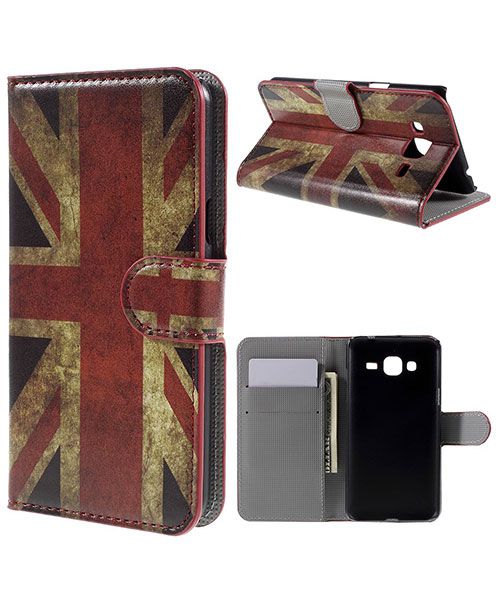 Samsung Galaxy J3 (2016) Portemonnee Hoesje Vintage UK Flag afbeelding 1