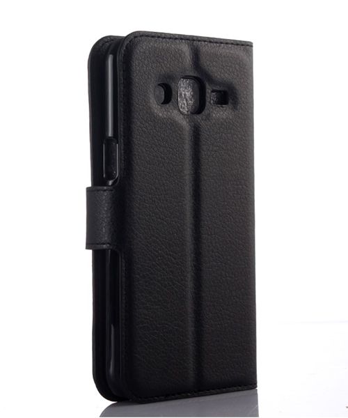 Samsung Galaxy J3 (2016) Litchi Portemonnee Hoesje Zwart afbeelding 4