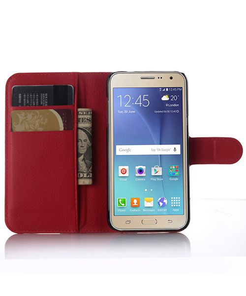 Samsung Galaxy J3 (2016) Portemonnee Hoesje Rood afbeelding 1
