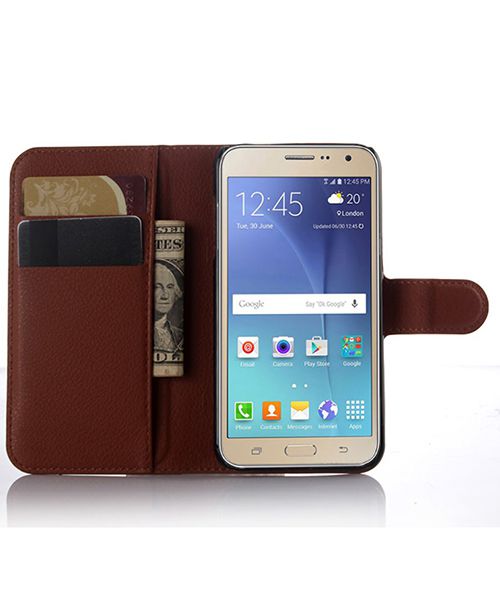 Samsung Galaxy J3 (2016) Portemonnee Hoesje Bruin afbeelding 1