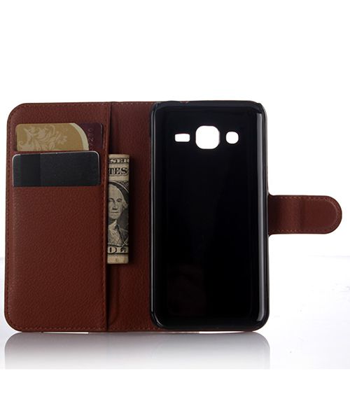 Samsung Galaxy J3 (2016) Portemonnee Hoesje Bruin afbeelding 5