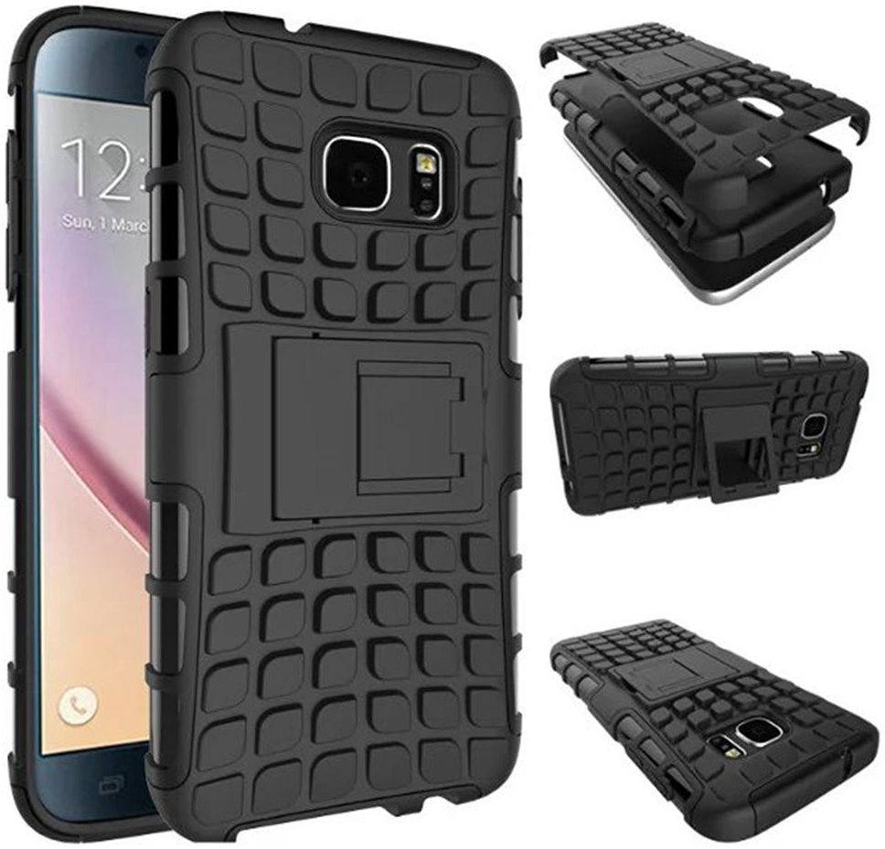 Samsung Galaxy S7 Hybrid Kickstand Hoesje Zwart afbeelding 1