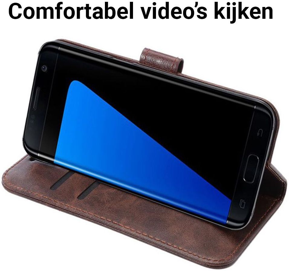 Samsung Galaxy S7 Edge Portemonnee Bookcase Hoesje Coffee afbeelding 4